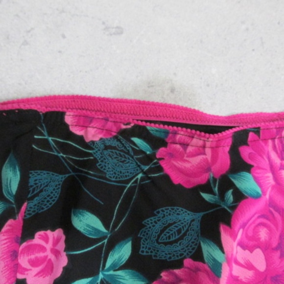 Sheer Black Midi Skirt with Pink Roses, Size L - Picture 3 of 5